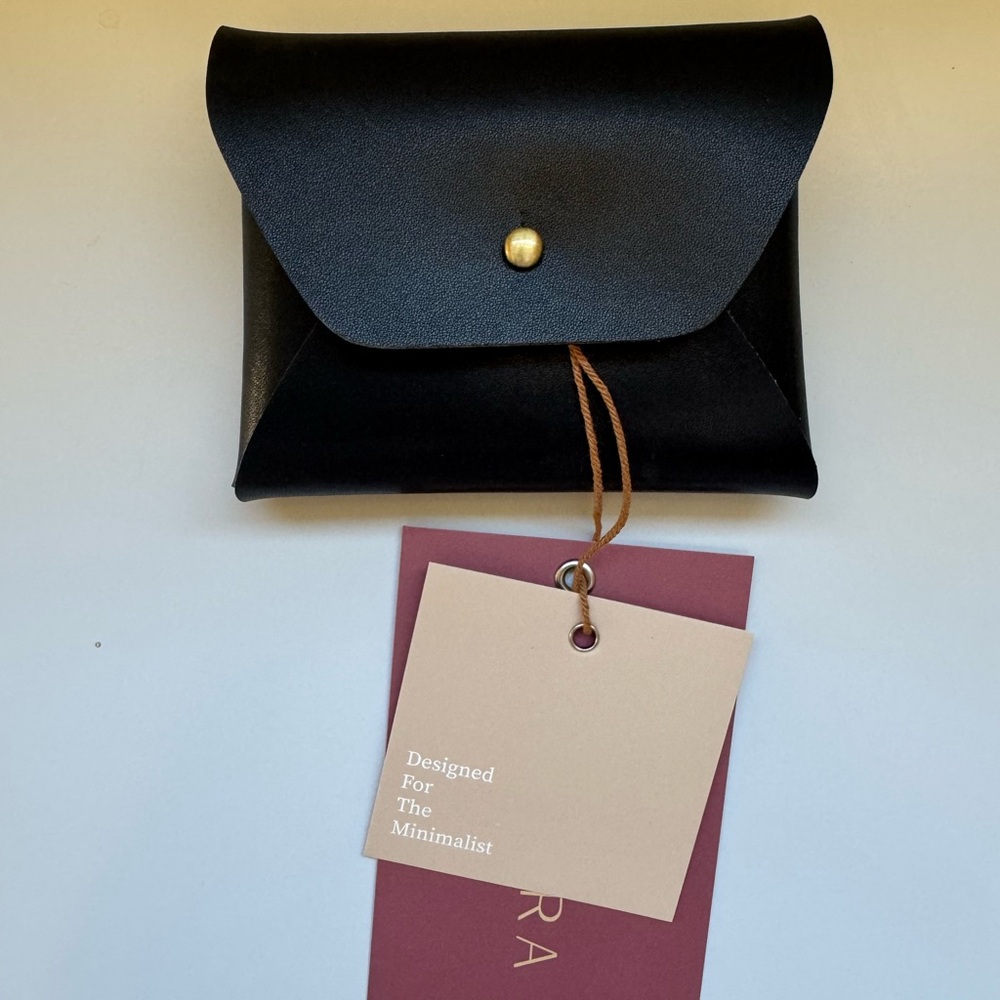 Vegan leather mini pouch in black by Samara Bags